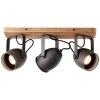 Brilliant CROWTON Ceiling Light Dark wood, black, 3-light sources