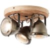 Brilliant CARMEN Ceiling Light stainless steel, Dark wood, 3-light sources