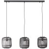 Brilliant WOODROW Pendant Light Dark wood, black, 3-light sources