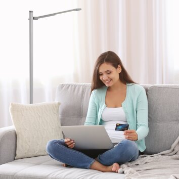 Steinhauer STEKK Floor Lamp LED stainless steel, white, 1-light source