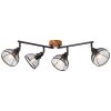 Brilliant AVIA Spotlight Dark wood, black, 4-light sources