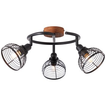 Brilliant AVIA Spotlight Dark wood, black, 3-light sources