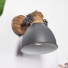BANJUL Wall Light grey, Dark wood, 1-light source