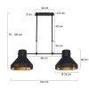 Steinhauer EVY Pendant Light gold, black, 2-light sources
