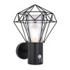 Globo HORACE outdoor light black, 1-light source, Motion sensor