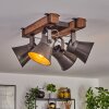 ADUARD Ceiling Light Dark wood, black, 4-light sources