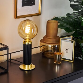 CALEDONIA Table lamp brass, black, 1-light source