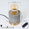 WERUGA Table lamp grey, brass, 1-light source