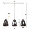 MISSIROLA Pendant Light Oxidised Silver, 3-light sources