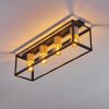 TURIZA Ceiling Light Dark wood, black, 4-light sources