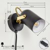 RIALEY Wall Light brass, black, 1-light source