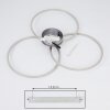 JOHSA Ceiling Light LED matt nickel, silver, 3-light sources