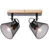 Brilliant WHOLE Spotlight Dark wood, black, 2-light sources