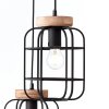 Brilliant GWEN Pendant Light Light wood, black, 3-light sources