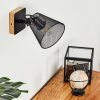 PANAGUÁ Wall Light Dark wood, black, 1-light source