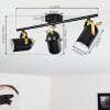 RIALEY Ceiling Light brass, black, 3-light sources