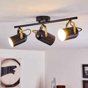 RIALEY Ceiling Light brass, black, 3-light sources