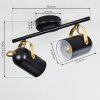 RIALEY Ceiling Light brass, black, 2-light sources