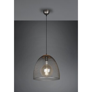 Trio IVAR Pendant Light dark brown, matt nickel, 1-light source