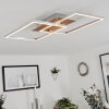 TORRES Ceiling Light LED matt nickel, 2-light sources, Remote control