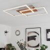 TORRES Ceiling Light LED matt nickel, 2-light sources, Remote control