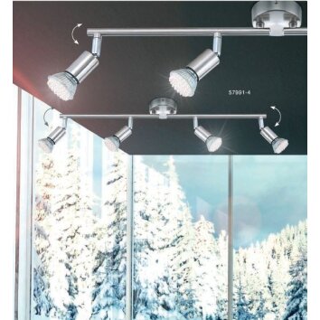 Globo MATRIX Spotlight stainless steel, matt nickel, 4-light sources