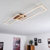 CHEKA Ceiling Light LED brown, matt nickel, 2-light sources, Remote control