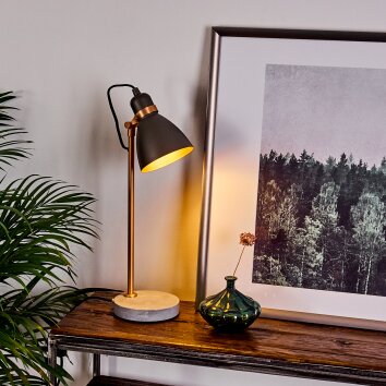 GUINZO Table lamp grey, copper, 1-light source