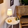 LEIRADO Table lamp Dark wood, white, 1-light source