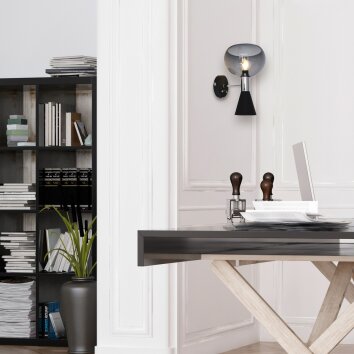 Steinhauer Anne Fastlåst Wall Light black, 2-light sources