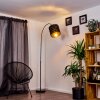 Arnoya arch lamp black, 1-light source, Fabric shade