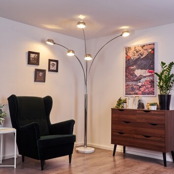 Nikkala Floor Lamp chrome, white, 5-light sources