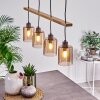 Ethelton Pendant Light Dark wood, black, 4-light sources