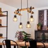 Gondo Pendant Light Dark wood, black, 4-light sources