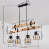 Gondo Pendant Light Dark wood, black, 4-light sources