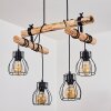 Gondo Pendant Light Dark wood, black, 4-light sources