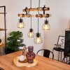 Gondo Pendant Light Dark wood, black, 4-light sources