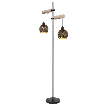 Globo JODIE Floor Lamp Light wood, black, 2-light sources