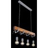 Globo LUDI Pendant Light grey, Dark wood, 4-light sources