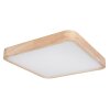 Globo LEANARA Ceiling Light LED Light wood, white, 1-light source, Remote control