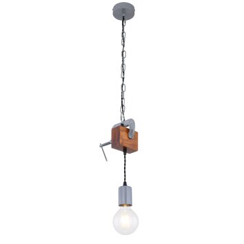 Globo LUDI Pendant Light grey, Dark wood, 1-light source