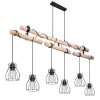 Globo MINA Pendant Light Light wood, black, 6-light sources