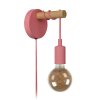 Lucide Pola Wall Light Dark wood, pink, 1-light source