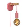 Lucide Pola Wall Light Dark wood, pink, 1-light source
