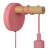 Lucide Pola Wall Light Dark wood, pink, 1-light source