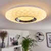 Roseto Ceiling Light LED chrome, transparent, clear, white, 1-light source, Remote control