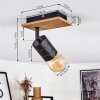 Raccuia Ceiling Light Dark wood, black, 1-light source