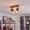 Raccuia Ceiling Light Dark wood, black, 2-light sources