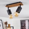 Raccuia Ceiling Light Dark wood, black, 2-light sources