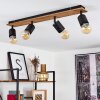 Raccuia Ceiling Light Dark wood, black, 4-light sources